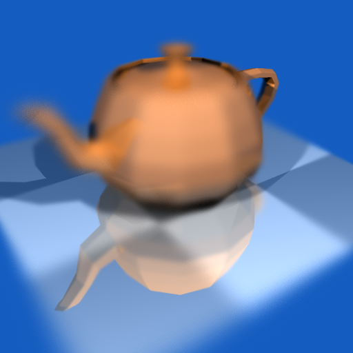 teapot with depth of field