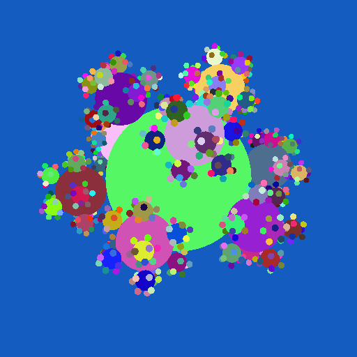 balls -s 3 -r 8 with random sphere colors