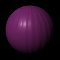 wavy sphere
  sampled with even fewer polygons and rendered with Phong shading